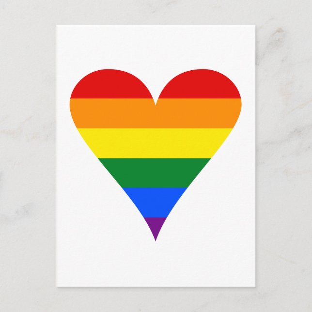 Gay Heart Flag Funky Postcard (Front)
