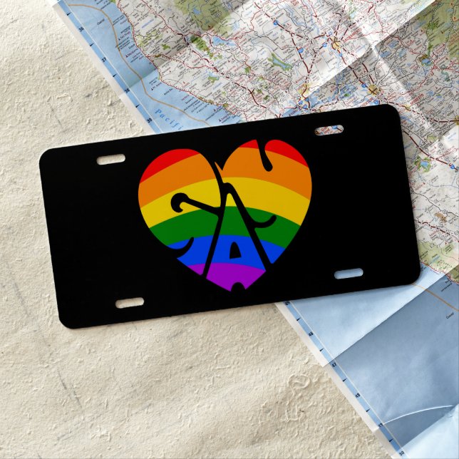 Gay Heart License Plate (In Situ)