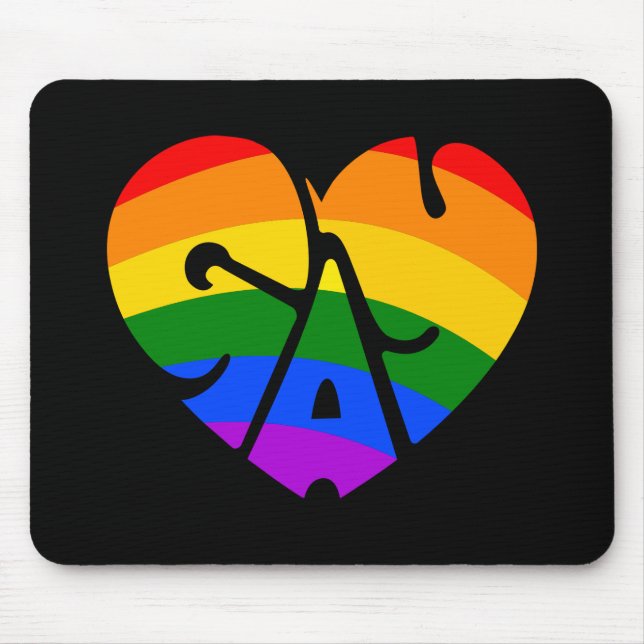 Gay Heart Mouse Pad (Front)