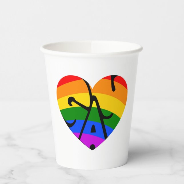 Gay Heart Paper Cups (Left)