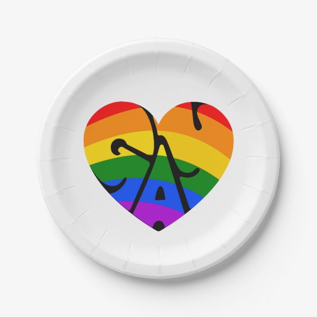 Gay Heart Paper Plates (Front)