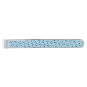 Gay Heart Pattern Silver Finish Tie Bar