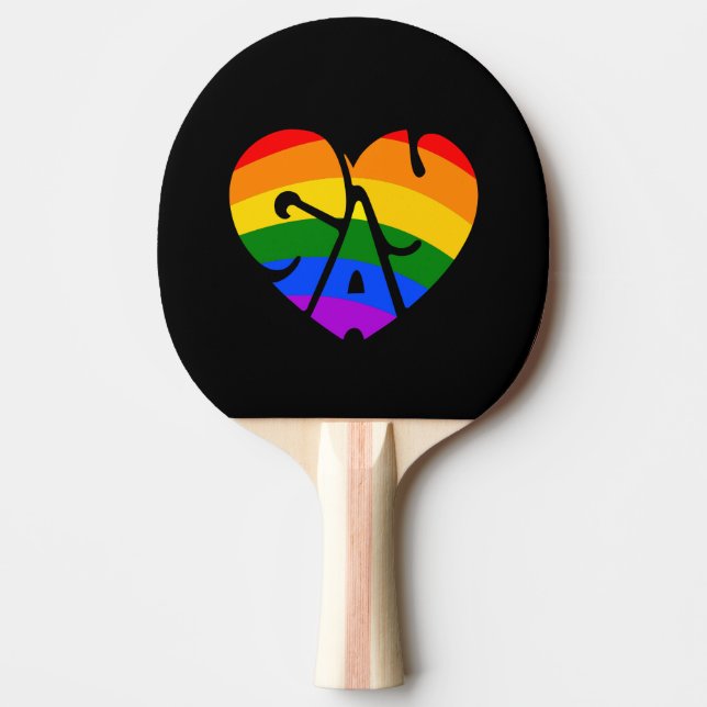 Gay Heart Ping Pong Paddle (Front)