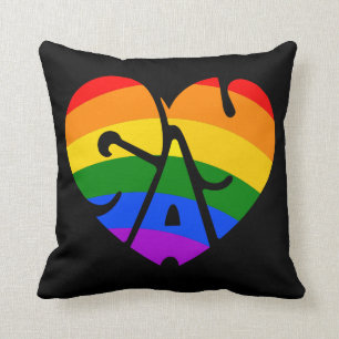 Gay Heart Throw Pillow