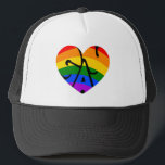 Gay Heart Trucker Hat<br><div class="desc">This design features a fun heart created from the word gay.</div>
