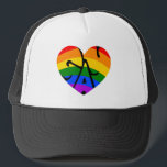 Gay Heart Trucker Hat<br><div class="desc">This design features a fun heart created from the word gay.</div>