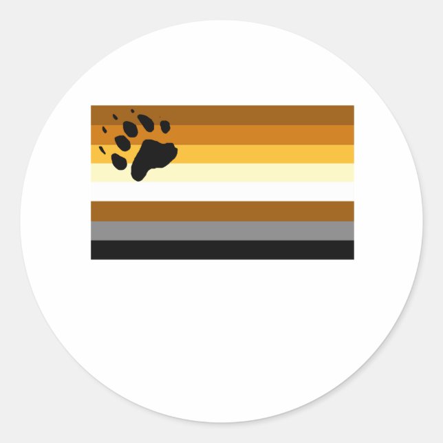 Gay Humor bear pride flag Classic Round Sticker (Front)