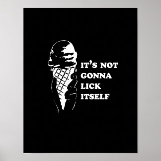 Gay Humor lick itself reverse (Pickup Line) Poster