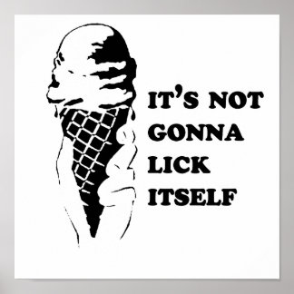 Gay Humor lick itself reverse .png Poster