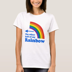 Gay humor rainbow half left plain T-Shirt
