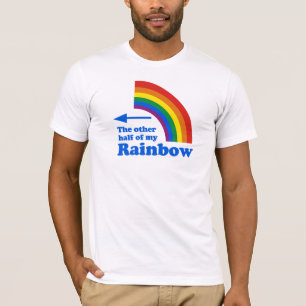 Gay humor rainbow half left plain T-Shirt