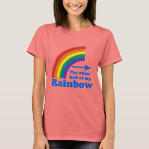 Gay Humor rainbow half right plain T-Shirt