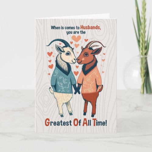Gay Husband Funny Male Goats Wedding Anniversary Card
