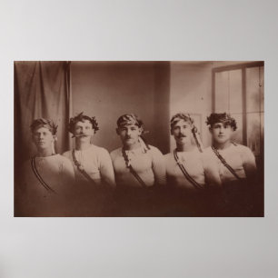 Gay interest young athletes with wreaths vintage poster