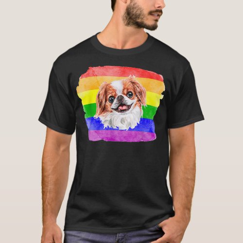Gay Japanese Chin Dog Lover LGBTQ Pride Stuff Teen T_Shirt