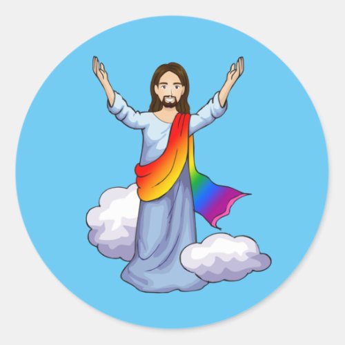 GAY JESUS  T_Shirt Classic Round Sticker