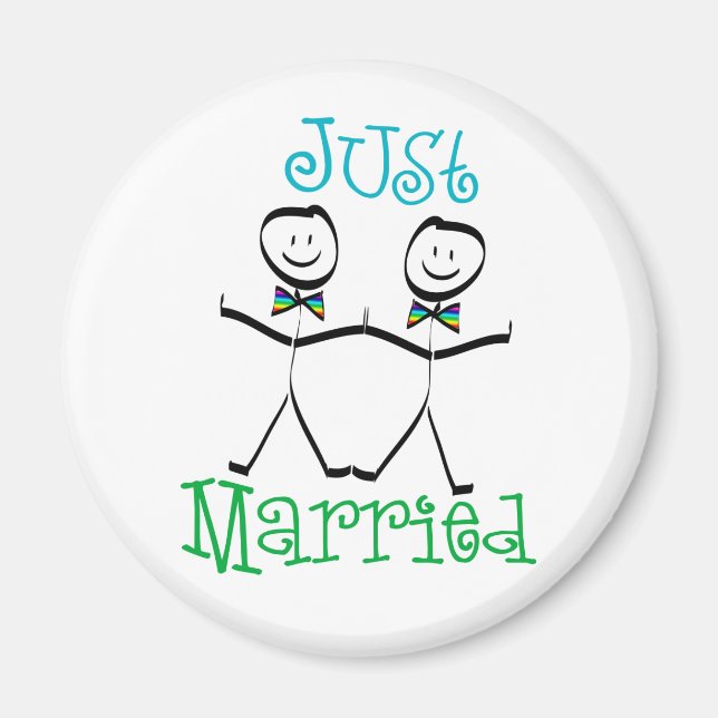Gay Just Married Favors Magnet (Front)