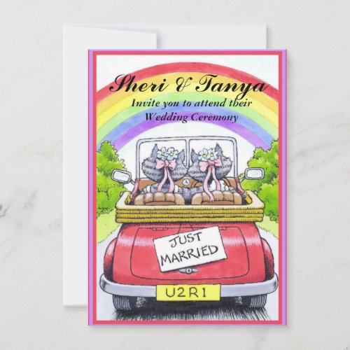 Gay Lasbian Wedding Ceremony Invitation Announce