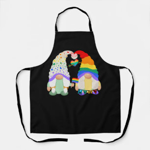 Gay Les Trans Bi Pride Gnomes Love Rainbow Flag Lg Apron