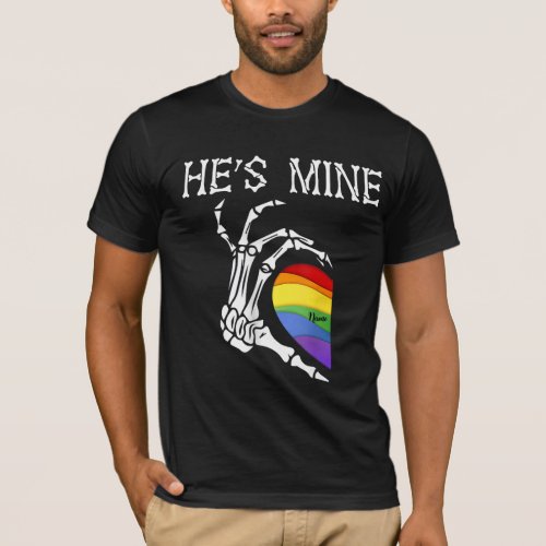 Gay Lesbian Couple Matching Skeleton Heart TL 6 T_Shirt