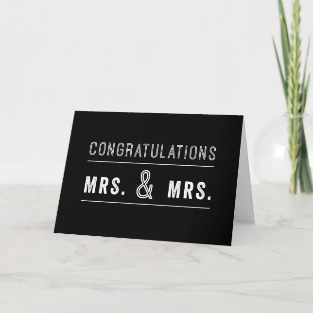 Gay Lesbian Couple Wedding Congratulations Card | Zazzle