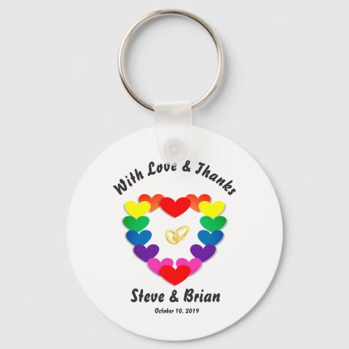 Gay Lesbian Custom Wedding Favor Key Rings