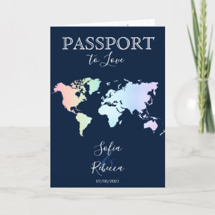 Gay Lesbian Destination Wedding Rainbow World Map Invitation