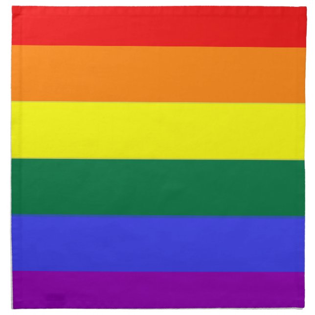 Gay Lesbian LGBT Rainbow Pride Flag Cloth Napkin (Front)