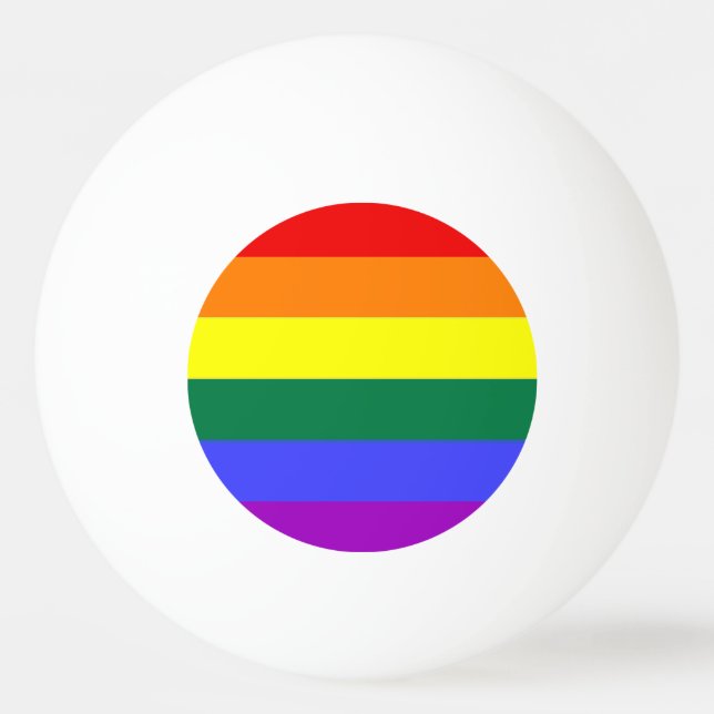 Gay Lesbian LGBT Rainbow Pride Flag Ping-Pong Ball (Back)