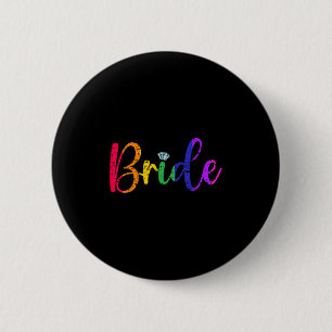 Gay Lesbian Lgbt Wedding Party Bride Tee Bachelore Button