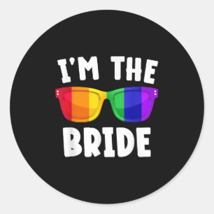 Gay Lesbian Lgbt Wedding Party Bride Tee Bachelore Classic Round Sticker