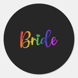 Gay Lesbian Lgbt Wedding Party Bride Tee Bachelore Classic Round Sticker