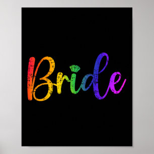 Gay Lesbian Lgbt Wedding Party Bride Tee Bachelore Poster