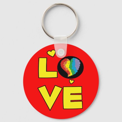 Gay Lesbian Love Pride Heart Gifts Keychain