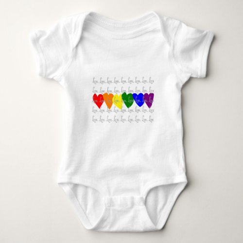 GayLesbian Love Twisted Rainbow hearts Baby Bodysuit