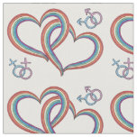 Gay Lesbian Pride Hearts Pattern Fabric Design