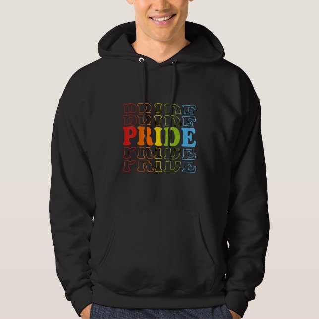 Gay Lesbian Pride Rainbow Flag LGBT Happy Pride Mo Hoodie (Front)