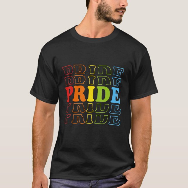 Gay Lesbian Pride Rainbow Flag LGBT Happy Pride Mo T-Shirt (Front)