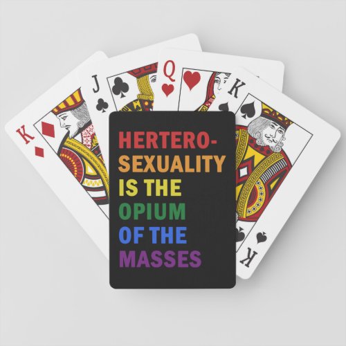 Gay Lesbian Pride Vintage Rainbow Heart LGBT Love  Playing Cards