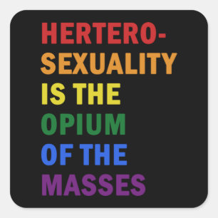 Gay Lesbian Pride Vintage Rainbow Heart LGBT Love Square Sticker
