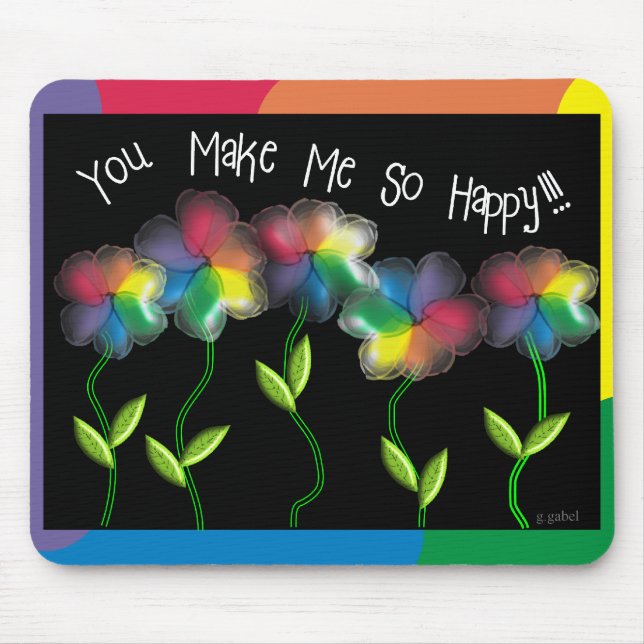 Gay Lesbian Rainbow Flowers Mouse Pad
