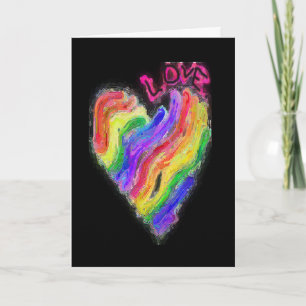 Gay Lesbian Rainbow Heart "Love" Card