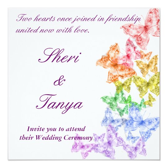 Gay Lesbian Rainbow Wedding Ceremony Invitation Zazzle