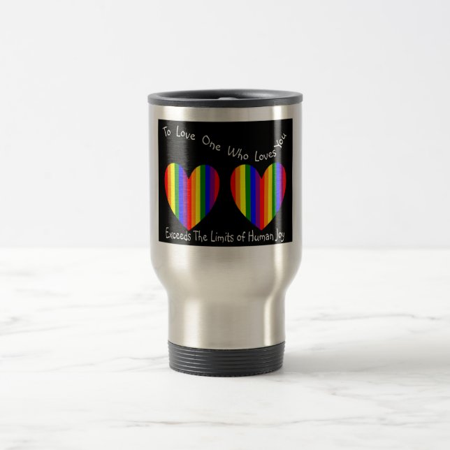 Gay/Lesbian Valentine Cards and Gifts Travel Mug (Center)