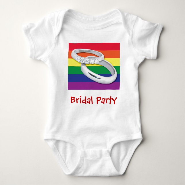 Gay Lesbian Wedding Baby Bodysuit (Front)