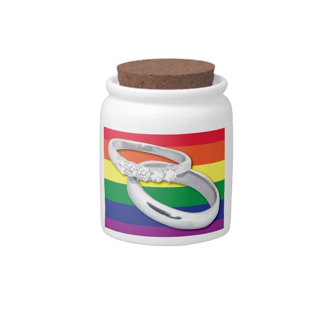 Gay Lesbian Wedding Candy Jar (Front)