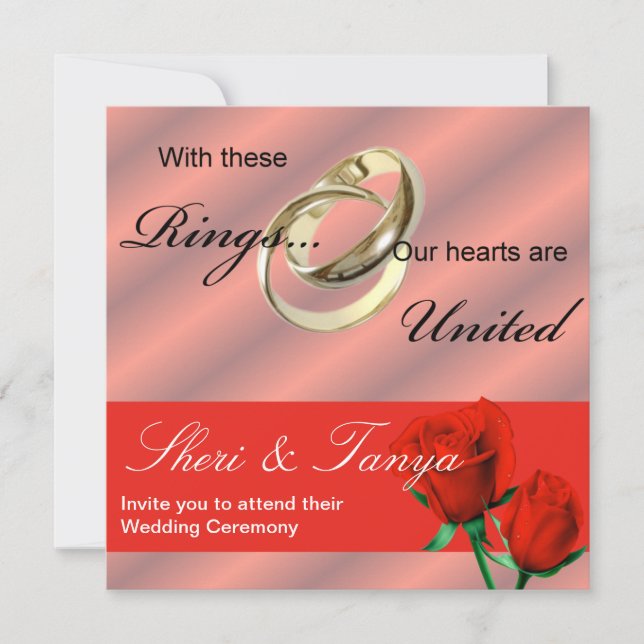 Gay Lesbian Wedding Ceremony Invitation (Front)
