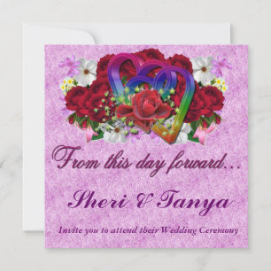 Gay Lesbian Wedding Ceremony Lavendar Invitation