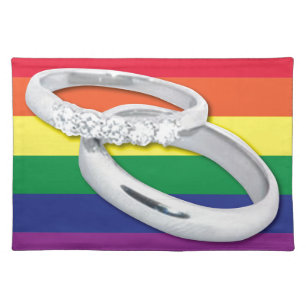Gay Lesbian Wedding Cloth Placemat