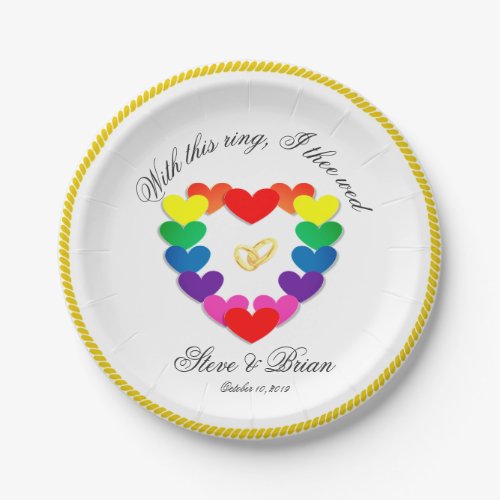 Gay Lesbian Wedding Party Custom Paper Plates